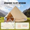 VEVOR 8-10 Person Canvas Glamping Bell Tent, Breathable Waterproof Yurt Tent with Stove Jack and Detachable Side Wall for Family Camping