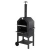 Outdoor Wood Fired Pizza Oven with Pizza Stone; Pizza Peel; Grill Rack; and Waterproof Cover for Backyard and Camping