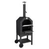 Outdoor Wood Fired Pizza Oven with Pizza Stone; Pizza Peel; Grill Rack; and Waterproof Cover for Backyard and Camping