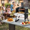 2-Layer Pizza Oven with Removable Cooking Rack and Folding Legs