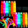 12 PCS Light up LED Pop Tubes;  Glow Sticks Necklaces & Bracelets Party Pack;  Glow in The Dark Party Favor Supplies Decoration for Halloween;  Weddin