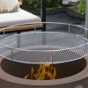 Outsunny 2-in-1 Smokeless Fire Pit, BBQ Grill, 19" Portable Wood Burning Firepit with Cooking Grate and Poker