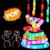 12 PCS Light up LED Pop Tubes;  Glow Sticks Necklaces & Bracelets Party Pack;  Glow in The Dark Party Favor Supplies Decoration for Halloween;  Weddin